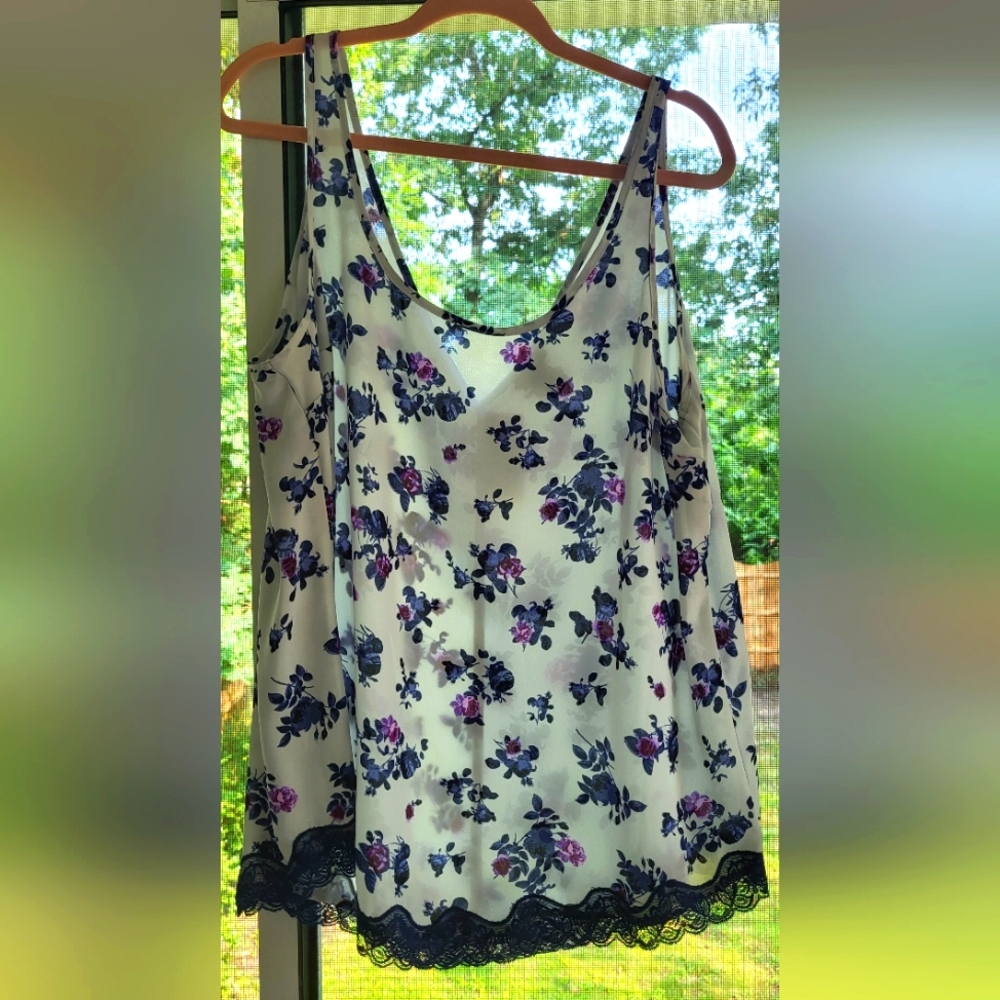 White Torrid Floral Tank